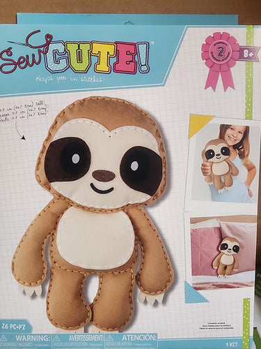 DIY Sew Cute Sloth Intermediate Felt Animal Kit School Craft Project