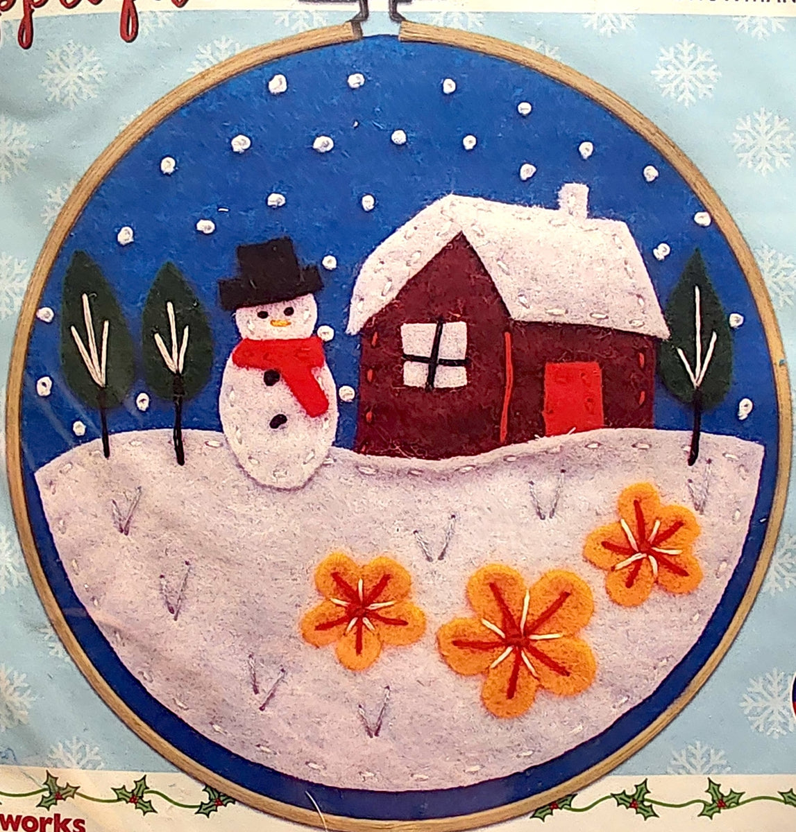 DIY Design Works Snowman Scene Christmas Felt Craft Project Kit