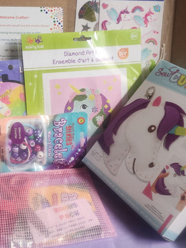 Craft 'n Stitch Unicorns Crafts Gift Box for Kids Ages 7-9
