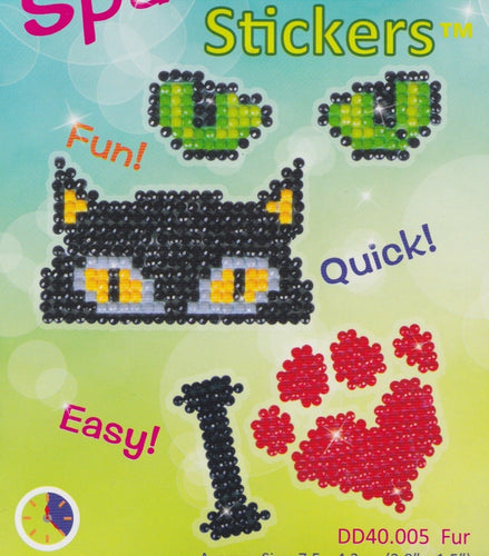 DIY Fur Cat Paw Sparkle Stickers Kit Diamond Art Craft Kit