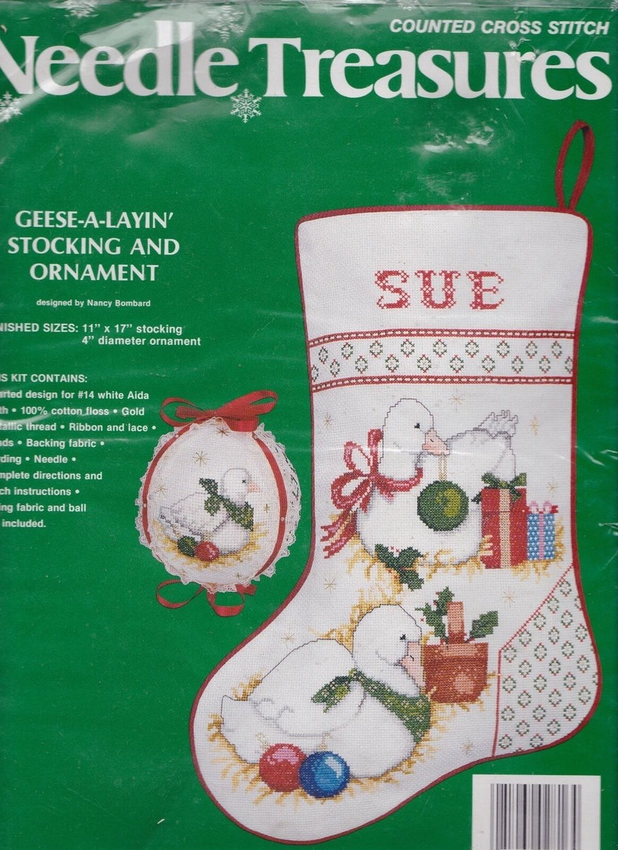 Christmas Treasures Stocking Counted Cross Stitch Kit 17 Long 14 Count