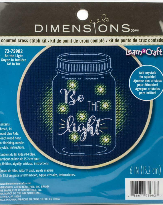 DIY Dimensions Be the Light Lightning Bug Counted Cross Stitch Kit 75982