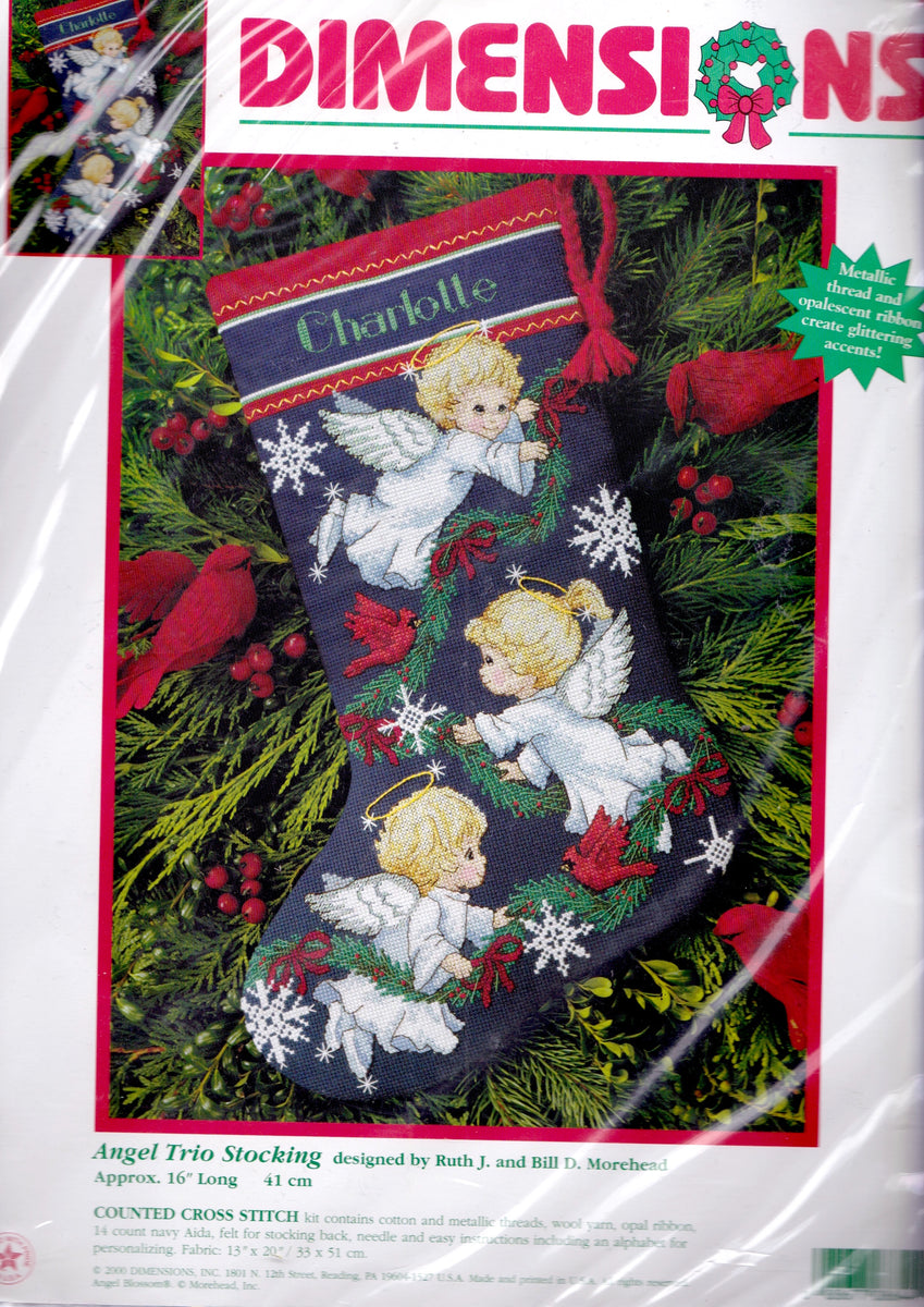 Dimensions Counted Cross Stitch Kit 16 Long-Jolly Trio Stocking (14 Count)