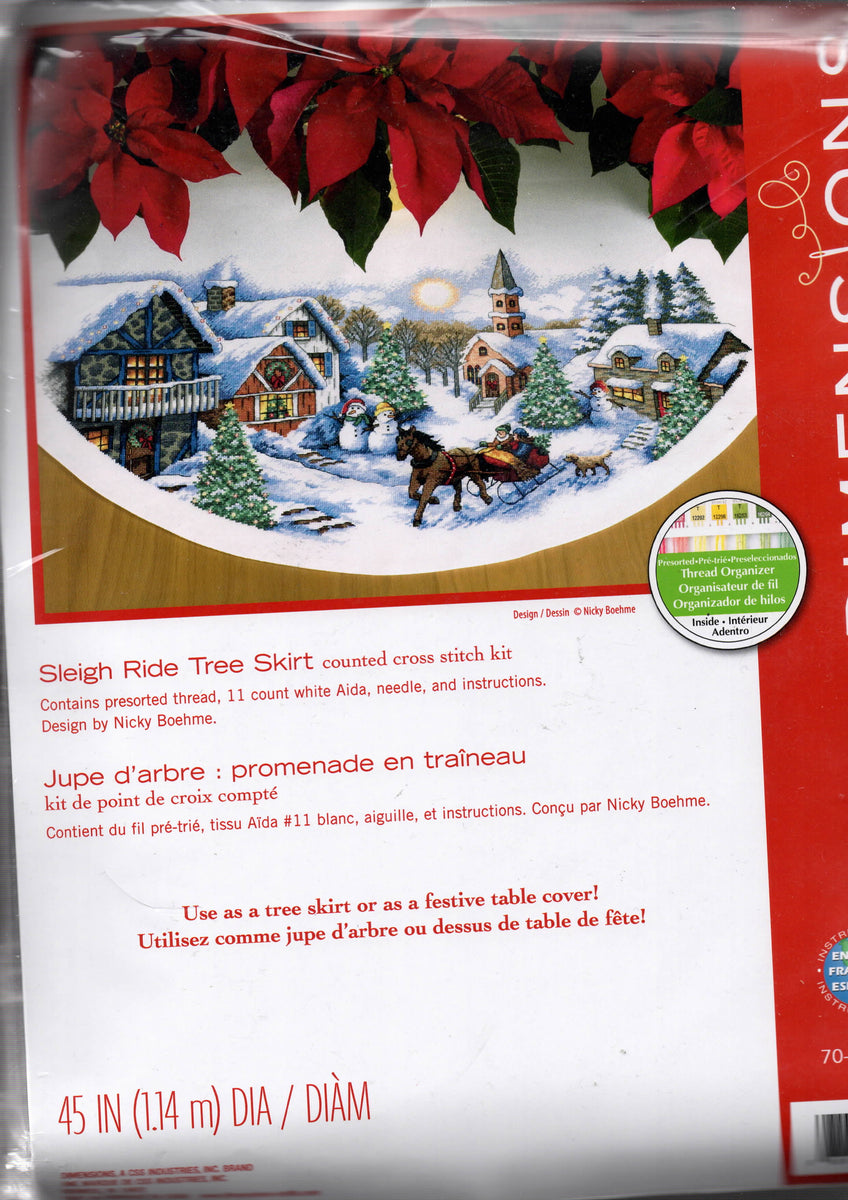 Counted Cross Stitch Kits Christmas Holiday SLEIGH RIDE Picture Horse Sew  NEW