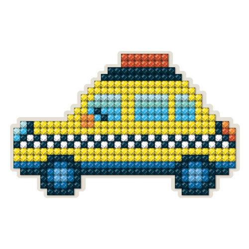 DIY Collection D'Art Taxi Cab Vehicle Kids Beginner Diamond Facet Art Magnet Kit