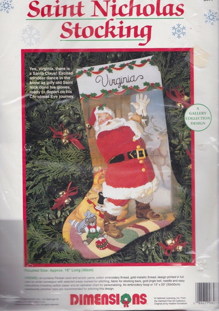 Jolly Saint Nick Felt Christmas Stocking Kit - Felt Stocking Kits