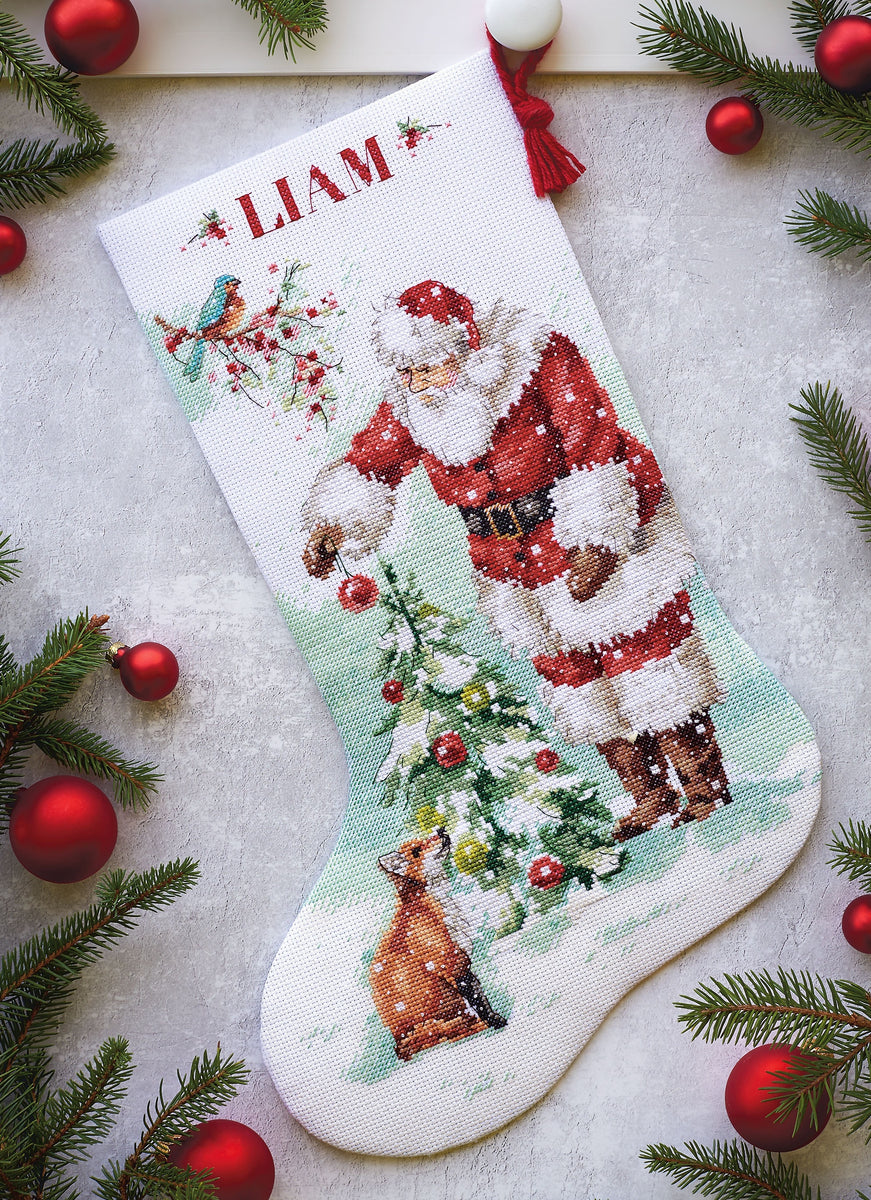 DIY Dimensions Magical Christmas Santa Counted Cross Stitch Stocking Kit  08999