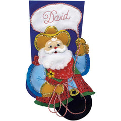 DIY Design Works Cowboy Santa Sherrif Christmas Felt Stocking Kit