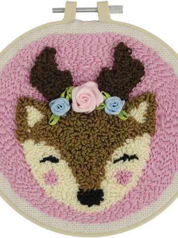 DIY Fabric Editions Deer Flowers Punch Needle Craft Kit