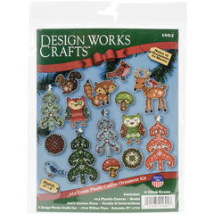 DIY Design Works Woodland Friends Mini Christmas Plastic Canvas Ornament Kit