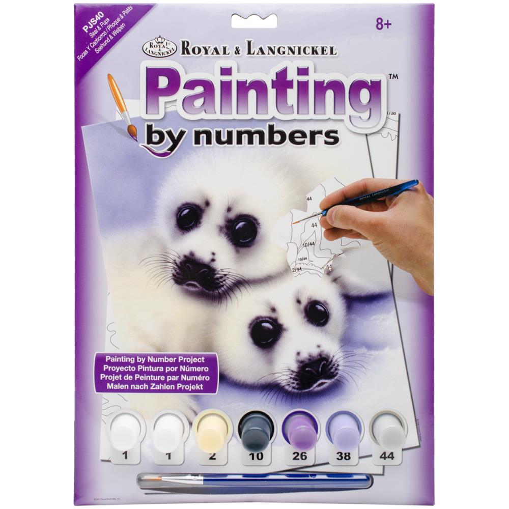 DIY Royal Langnickel Seal & Pups Paint by Number Kit