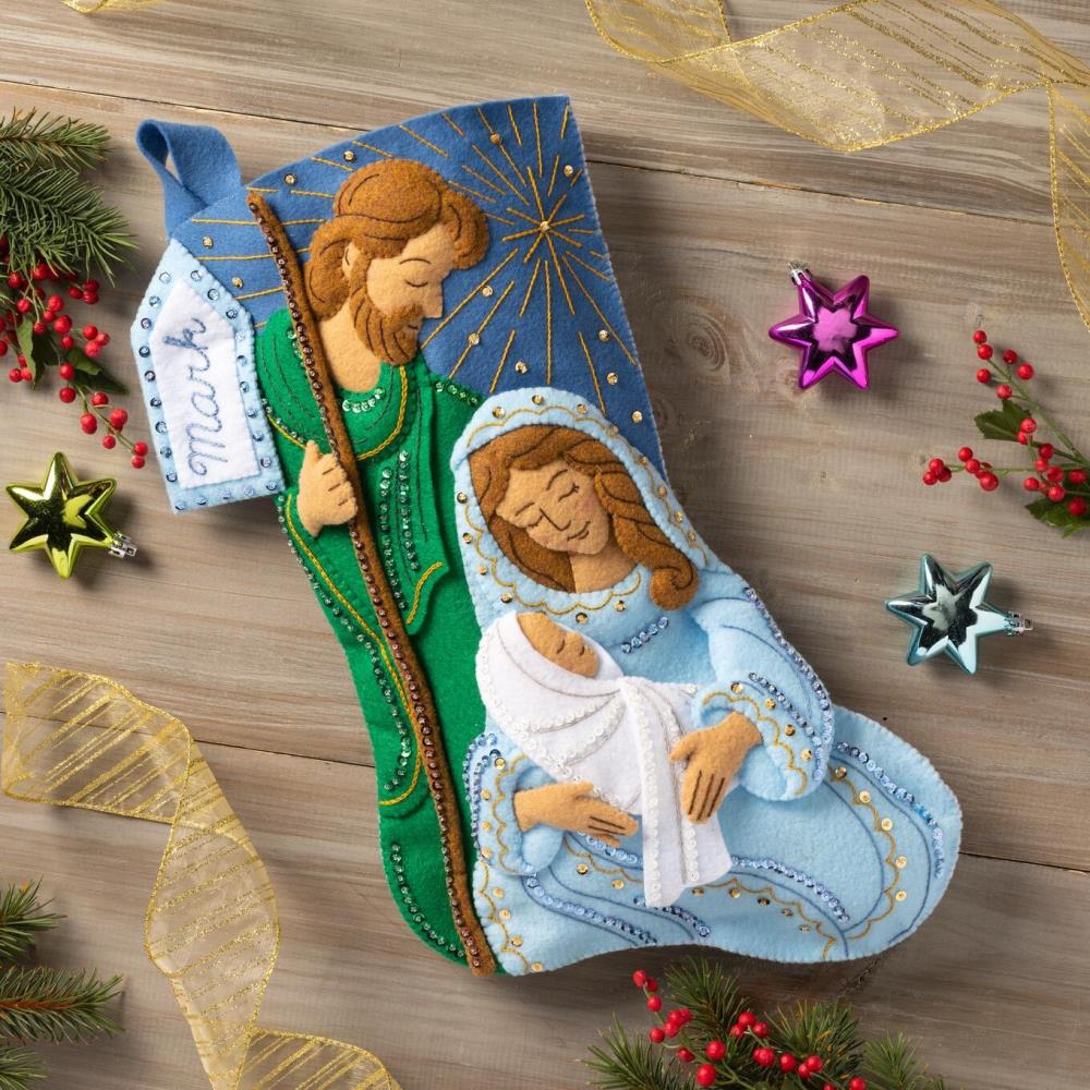 Bucilla 18 Felt Christmas Stocking Kit - Peaceful Nativity