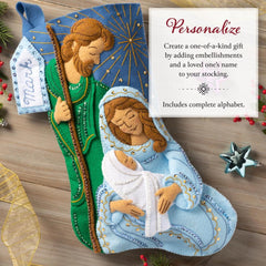 DIY Bucilla Peaceful Nativity Christmas Felt Stocking Kit 89601E