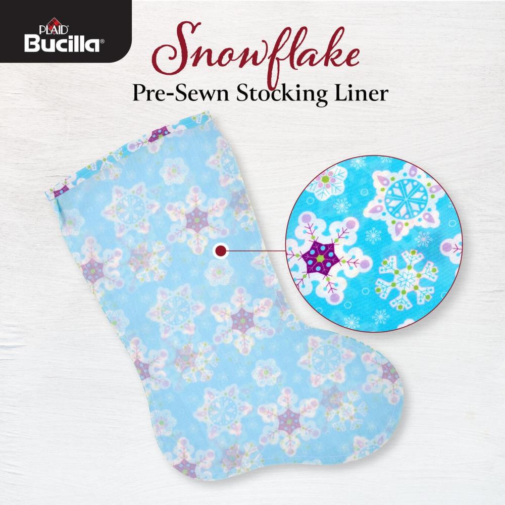 DIY Bucilla Pre-Made Snowflake Christmas Stocking Liner 89673E