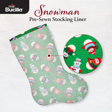 Load image into Gallery viewer, DIY Bucilla Pre-Made Snowman Christmas Stocking Liner 89674E