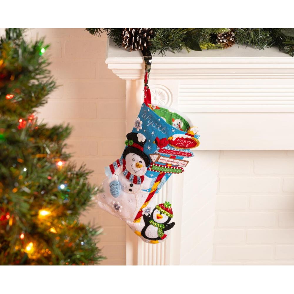 DIY Bucilla Pre-Made Snowman Christmas Stocking Liner 89674E