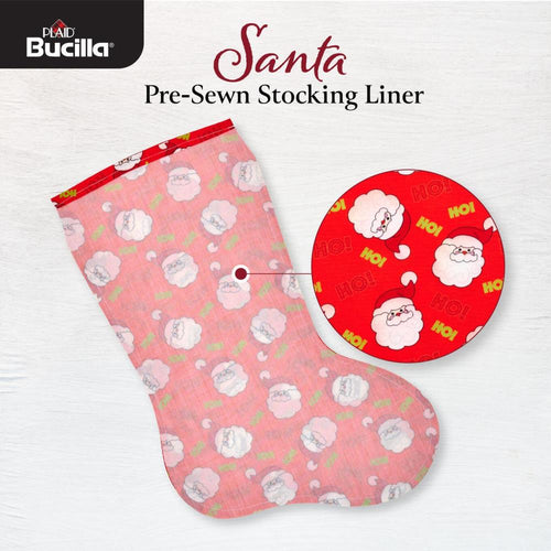 DIY Bucilla Pre-Made Santa Christmas Stocking Liner 89675E