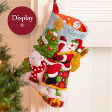 Load image into Gallery viewer, DIY Bucilla Pre-Made Santa Christmas Stocking Liner 89675E