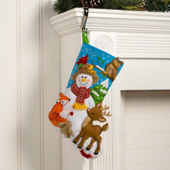 DIY Bucilla Snowmans Woodland Friends Christmas Felt Stocking Kit 89623E