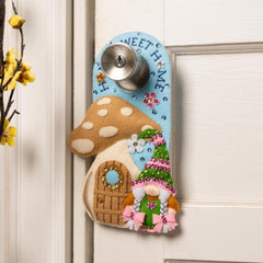 DIY Bucilla Springtime Gnomes Spring Mushroom Door Hangers Felt Kit 89667E