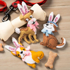 DIY Bucilla Bunny Puppies Dogs Easter Felt Ornament Kit 89679E