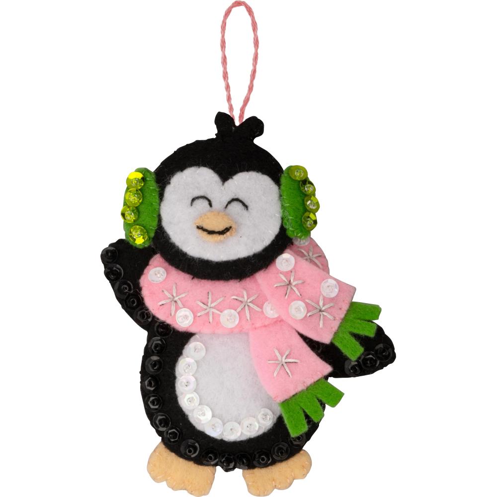 DIY Bucilla Santa Sweets Penguin Christmas Felt Ornament Kit