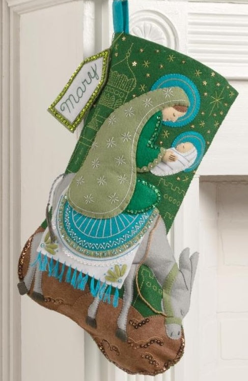 DIY Bucilla Holy Journey Nativity Christmas Felt Stocking Kit 89710E