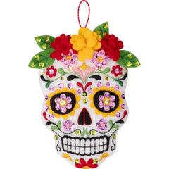 DIY Bucilla Floral Sugar Skulls Halloween Felt Ornament Kit