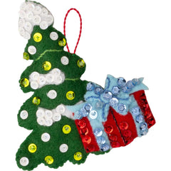 DIY Bucilla North Pole This Way Santa Christmas Felt Ornament Kit