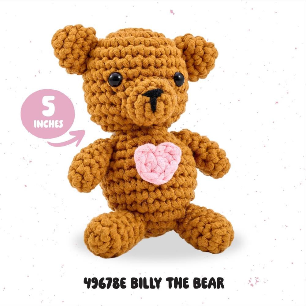 DIY Bucilla Billy the Bear Intermediate Crochet Kit T-shirt Yarn