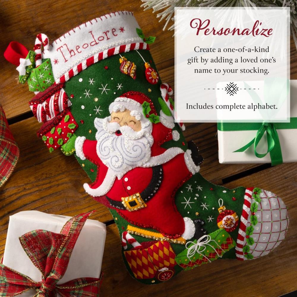 DIY Bucilla Santas Festive Frolic Christmas Felt Stocking Kit 89784