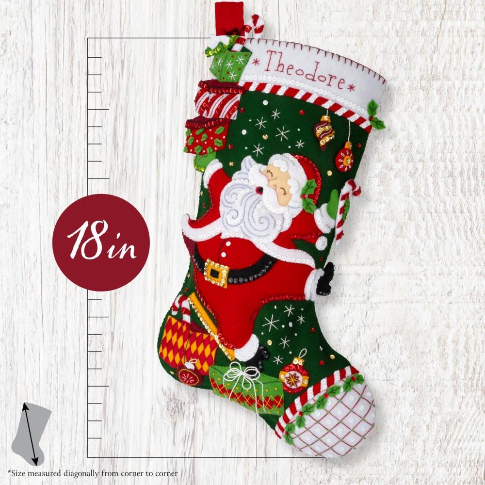 DIY Bucilla Santas Festive Frolic Christmas Felt Stocking Kit 89784