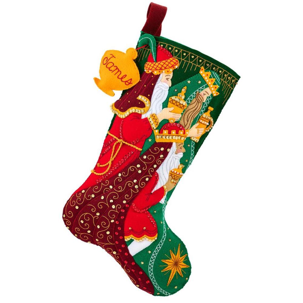 DIY Bucilla Treasure of Kings Wise Men Christmas Felt Stocking Kit 89787