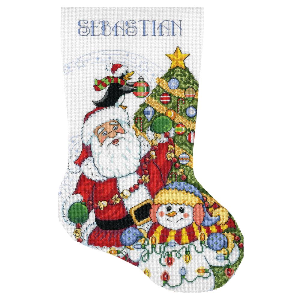 DIY Trimming the Tree Christmas Counted Cross Stitch Stocking Kit