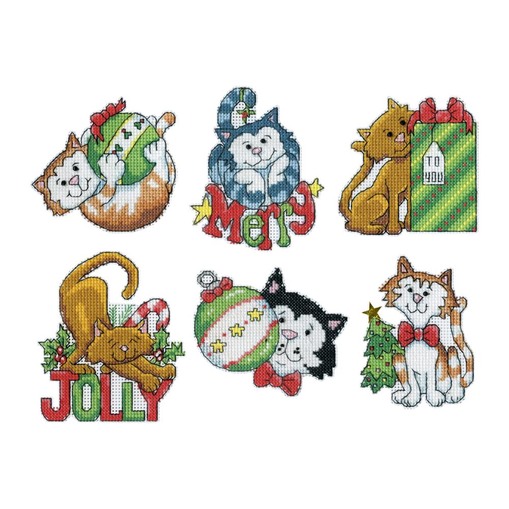 DIY Design Works Christmas Cats Kittens Plastic Canvas Ornament Kit