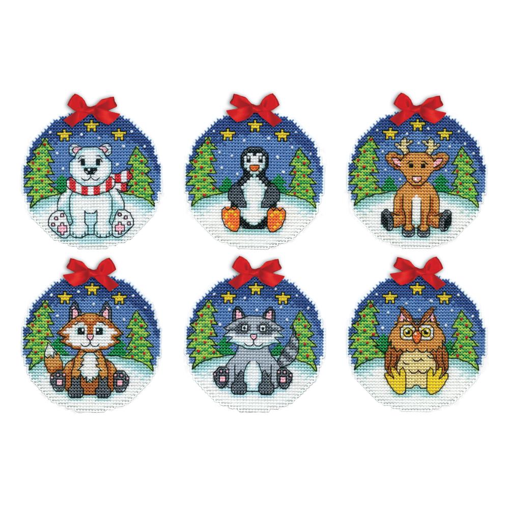 DIY Design Works Rustic Animals Christmas Plastic Canvas Ornament Kit