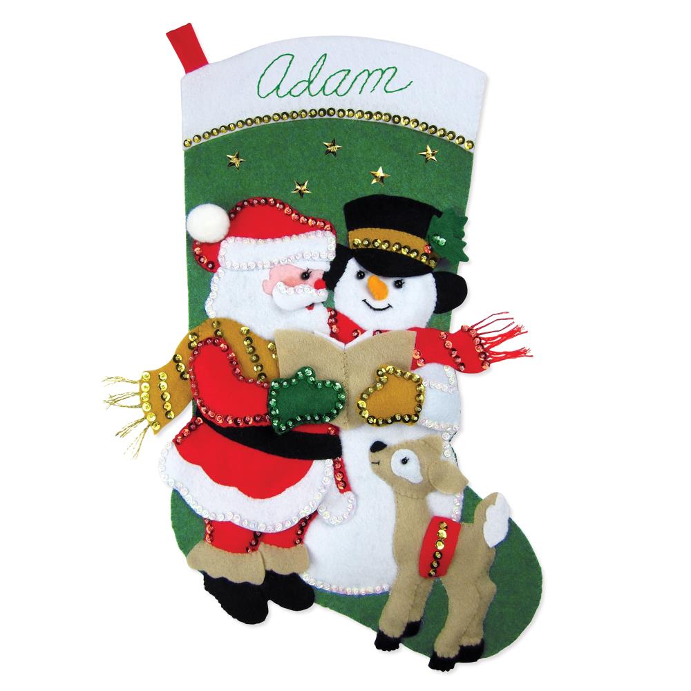 DIY Design Works Caroling Friends Christmas Felt Stocking Kit