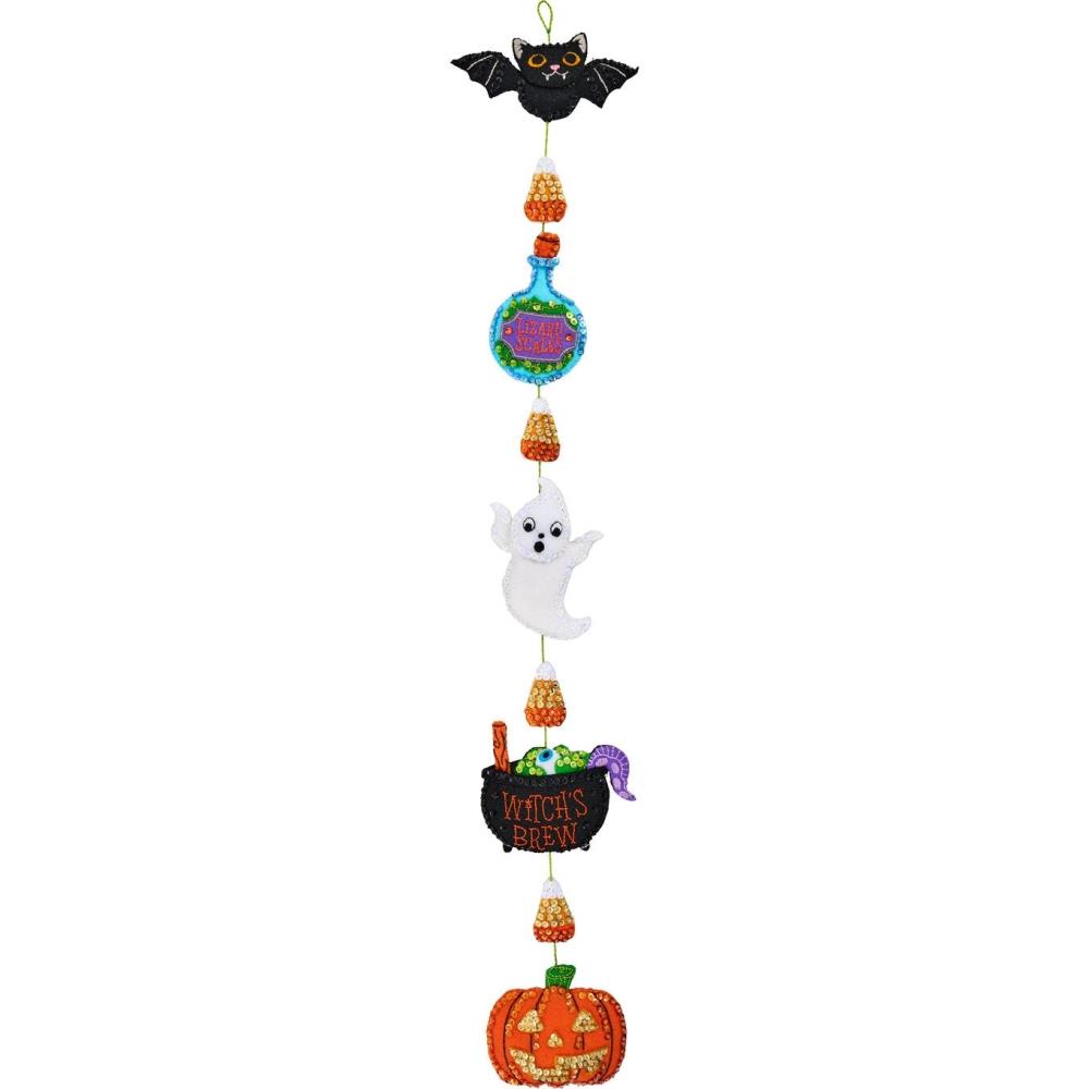DIY Bucilla Spells and Sweets Halloween Garland Felt Wall Hanging Kit 89794