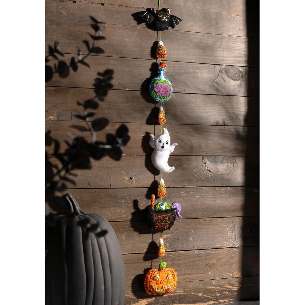 DIY Bucilla Spells and Sweets Halloween Garland Felt Wall Hanging Kit 89794