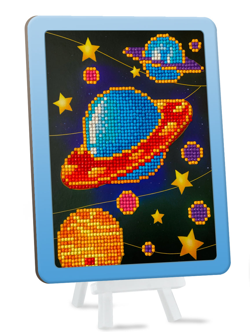 DIY Krafty Kids Outer Space Diamond Art w/Easel Craft Kit