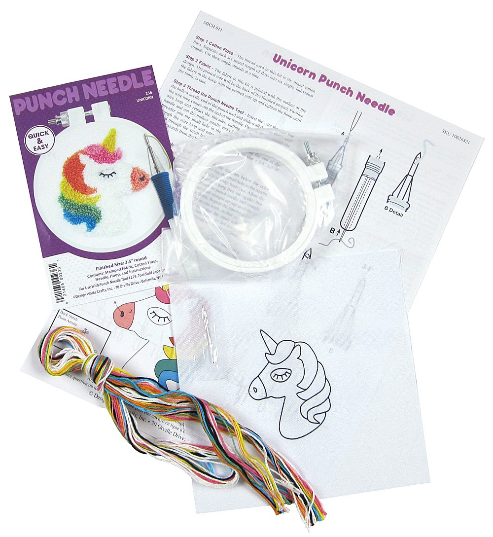 DIY Design Works Unicorn Punch Needle Craft Kit