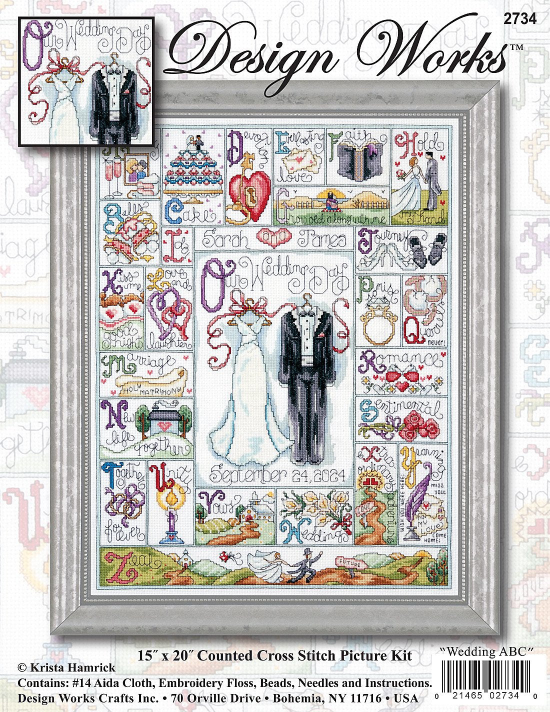 DIY Design Works Wedding ABC Marriage Counted Cross Stitch Kit 15x20