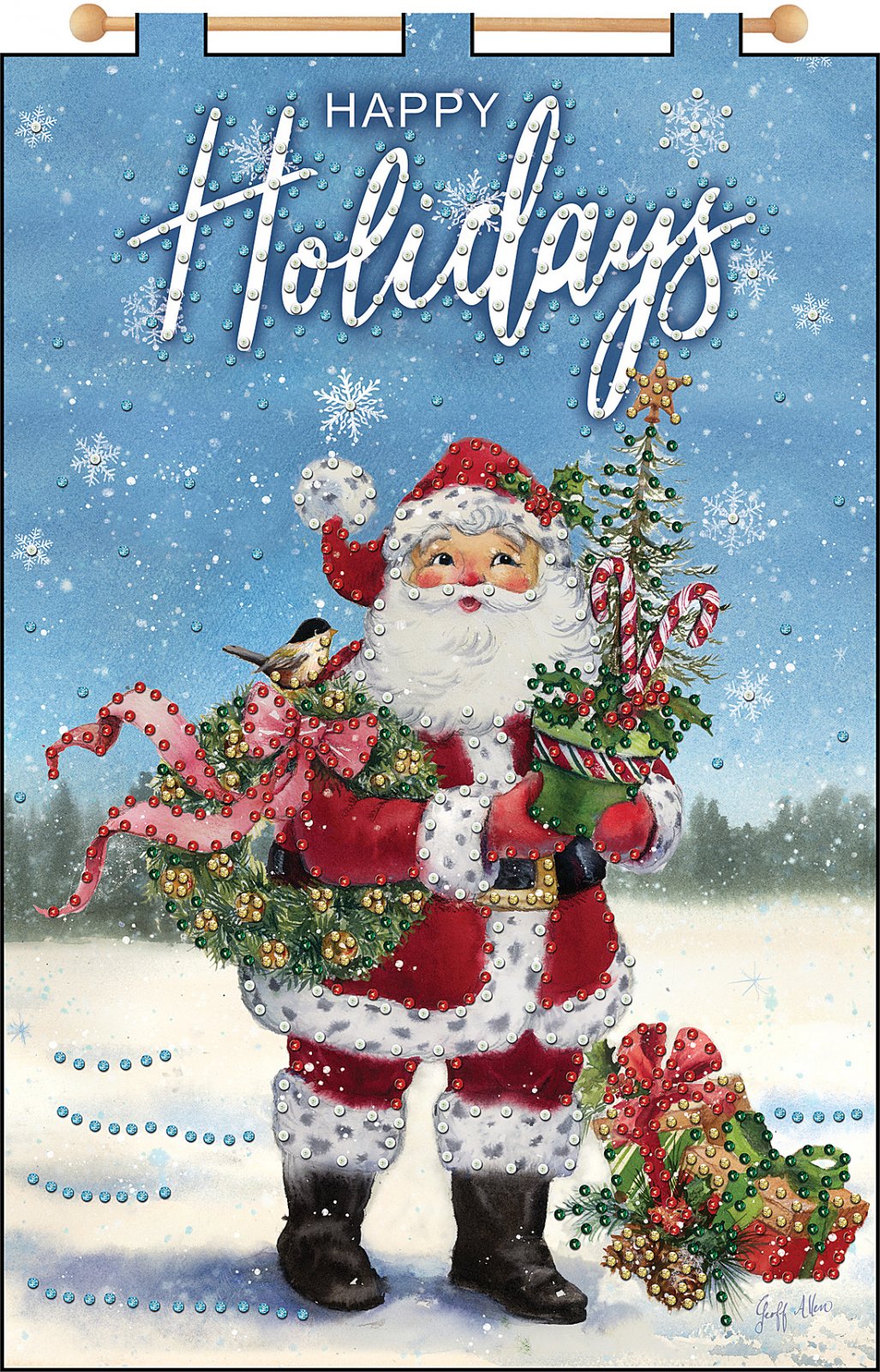 DIY Design Works Santa Christmas Sequin Banner Wall Hanging Craft Kit