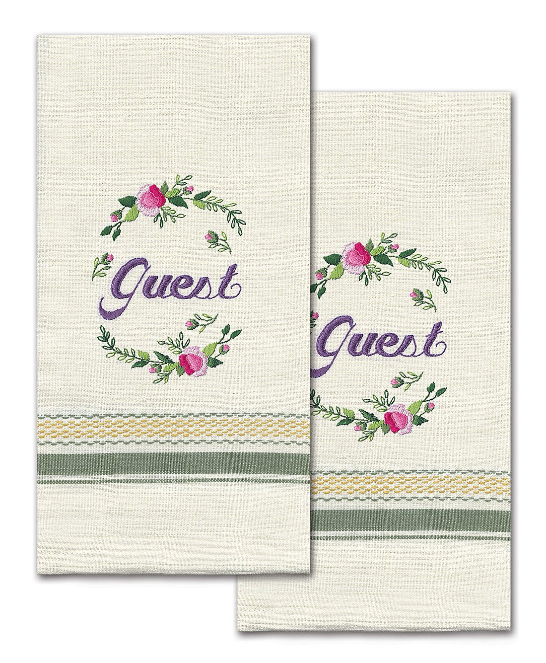 DIY Design Works Guest Flowers Stamped Embroidery Hand Towel Kit