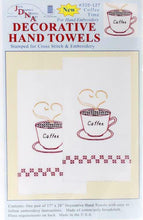 Load image into Gallery viewer, DMG DIY Dempsey Coffee Time Stamped Cross Stitch &amp; Embroidery Towel Kit
