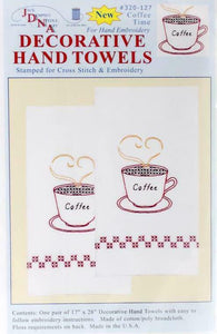 DMG DIY Dempsey Coffee Time Stamped Cross Stitch & Embroidery Towel Kit