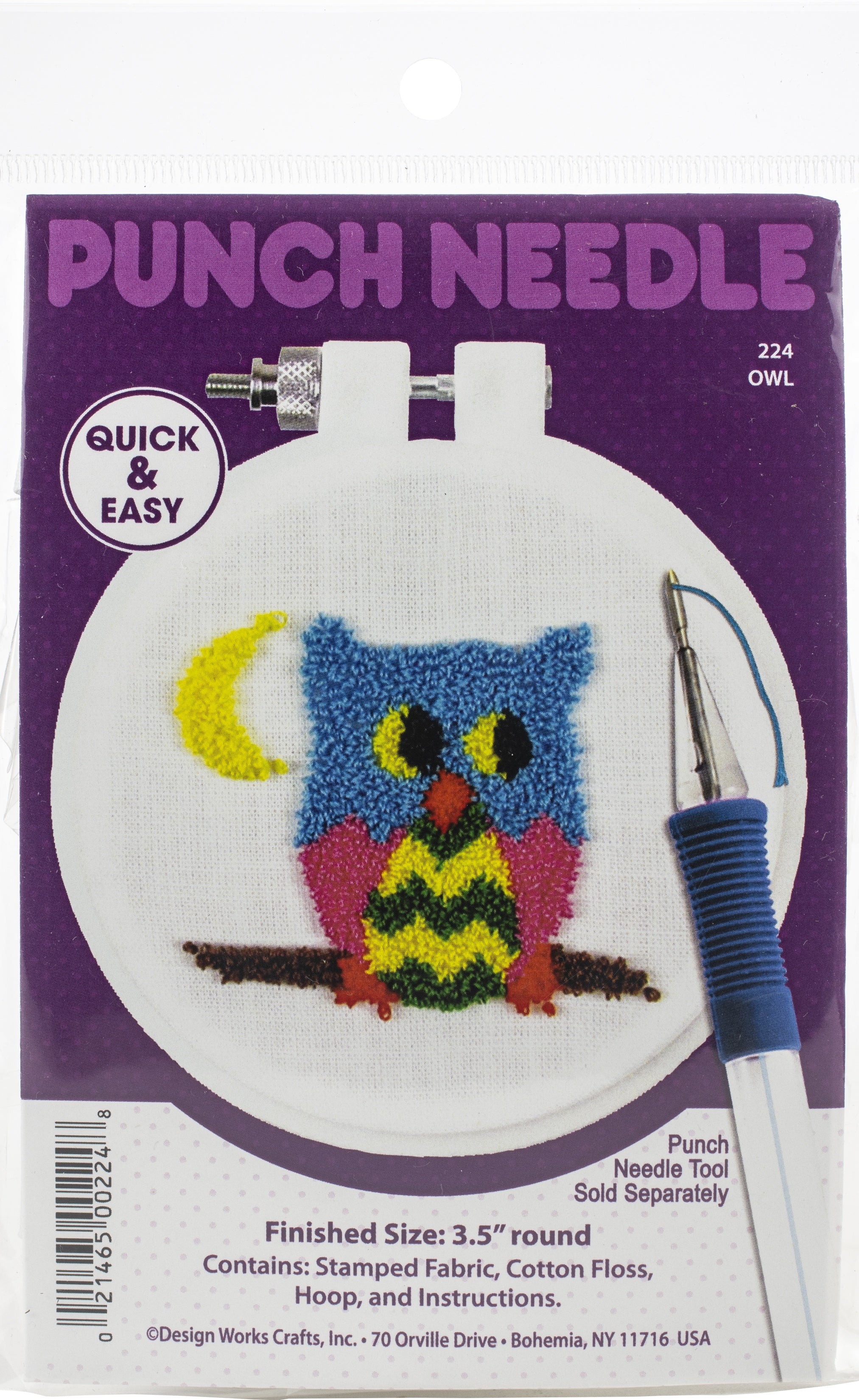 DIY Design Works Owl Punch Needle Craft Kit 224