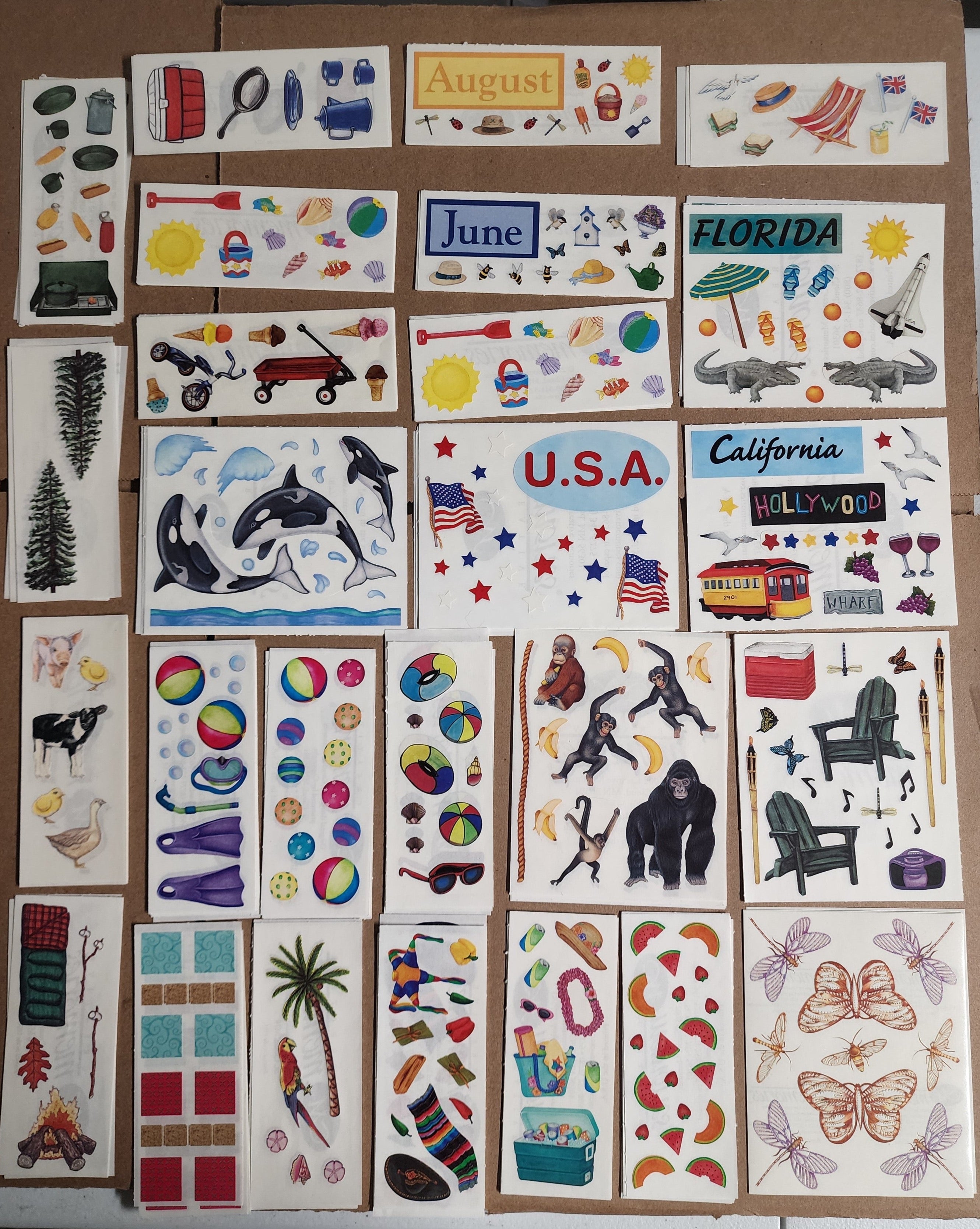 Creative Memories Scrapbook Sticker Sheet Lot 130 sheets Summer