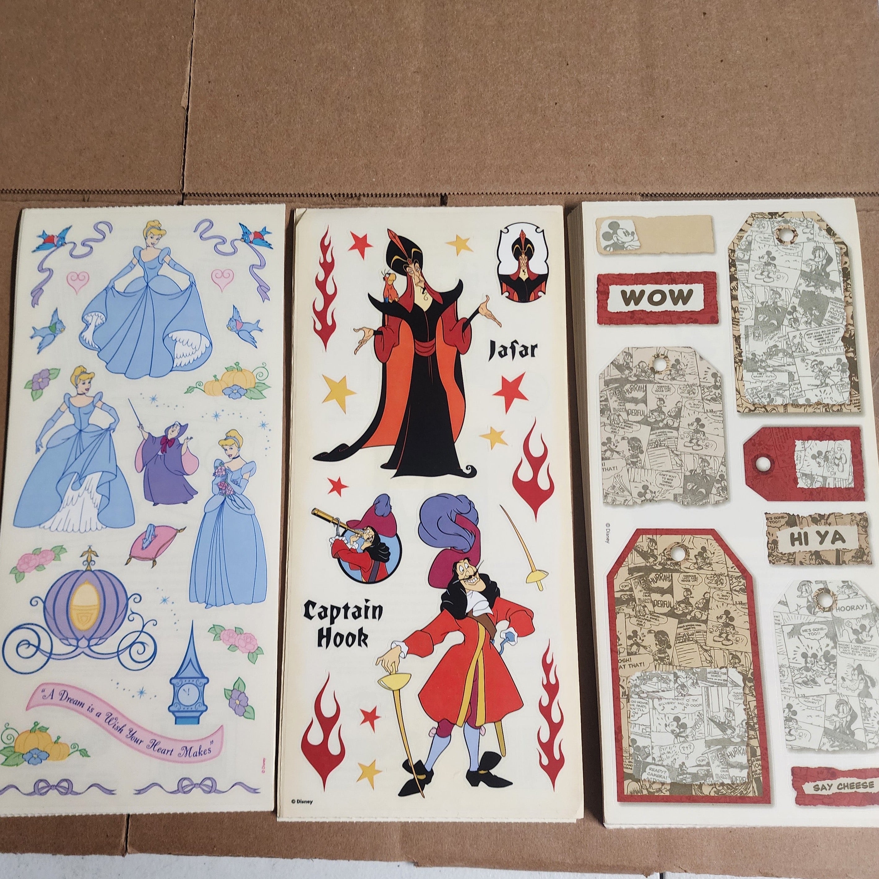 Extra Large Disney Sticker Lot 50 sheets Princess Villains 12" x 5.5"