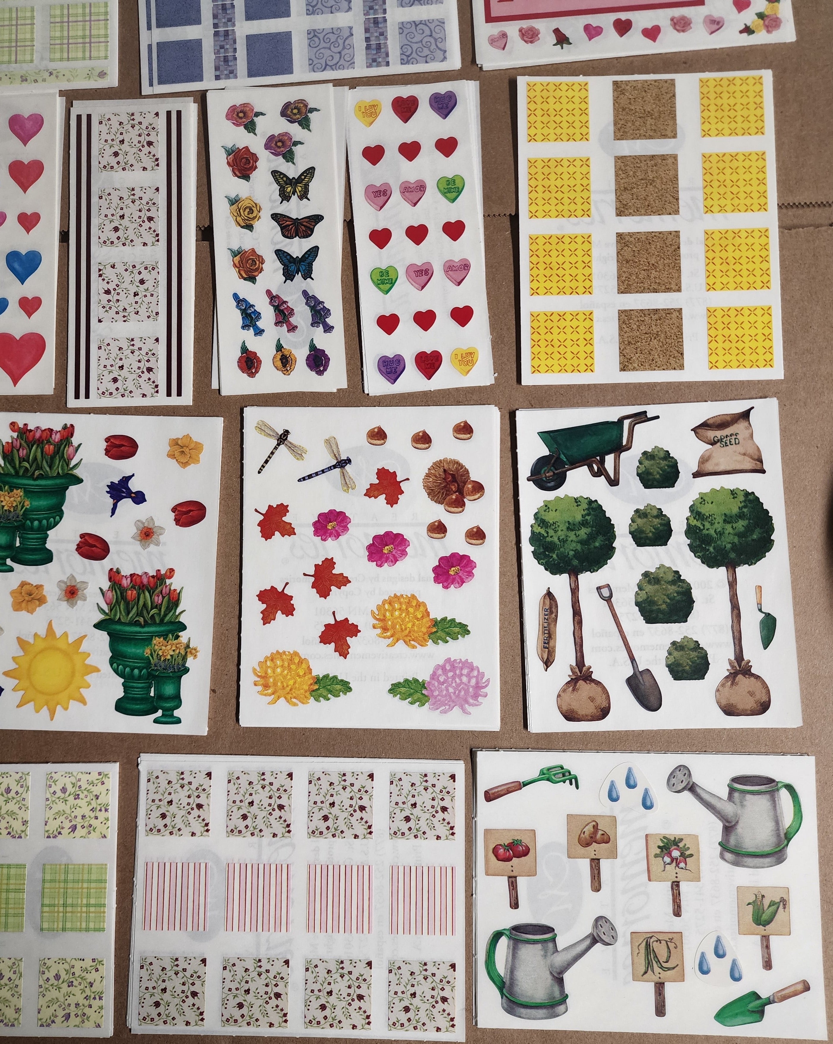 Creative Memories Scrapbook Sticker Sheet Lot 130 sheets Spring